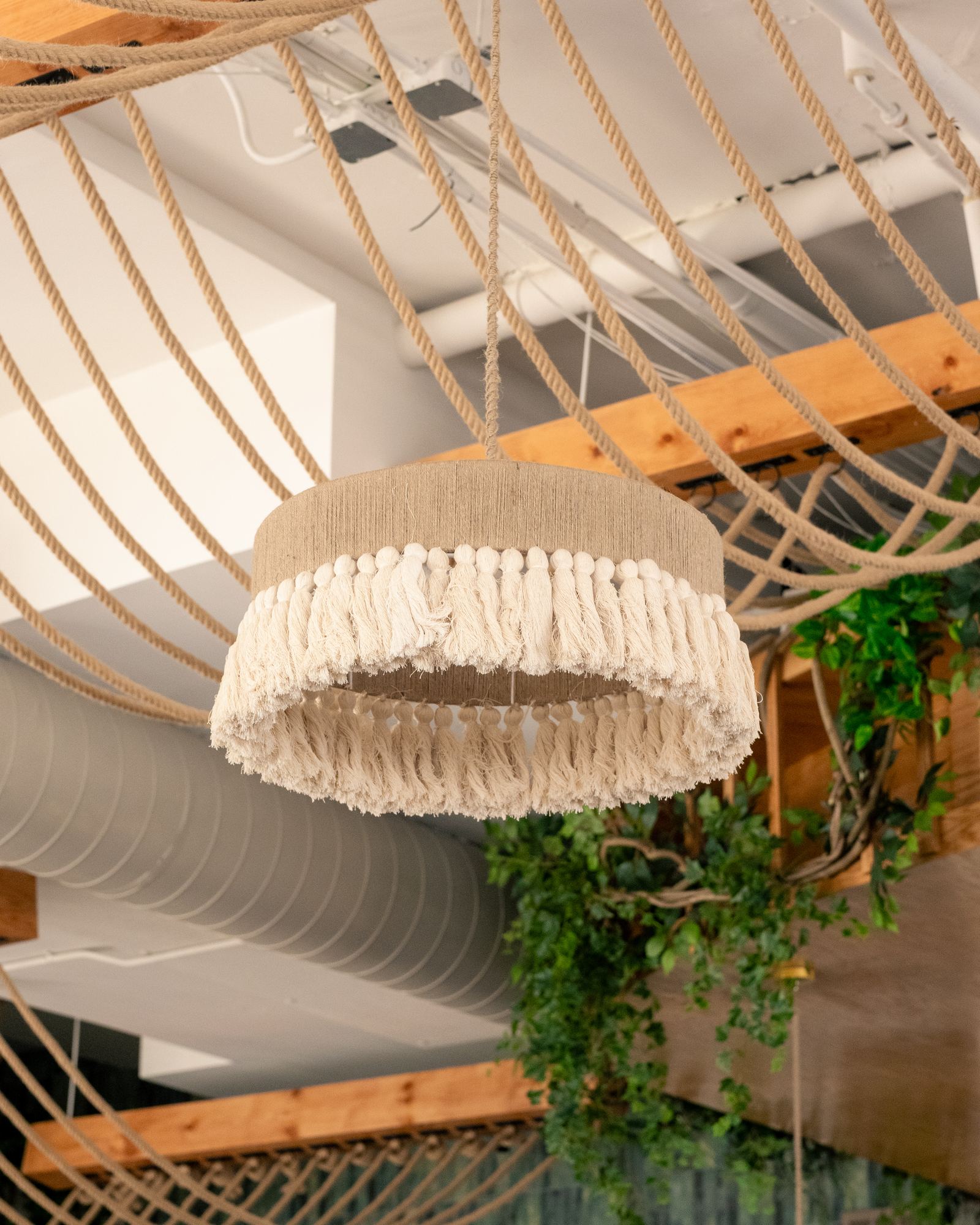 Rope and tassel chandeliers
