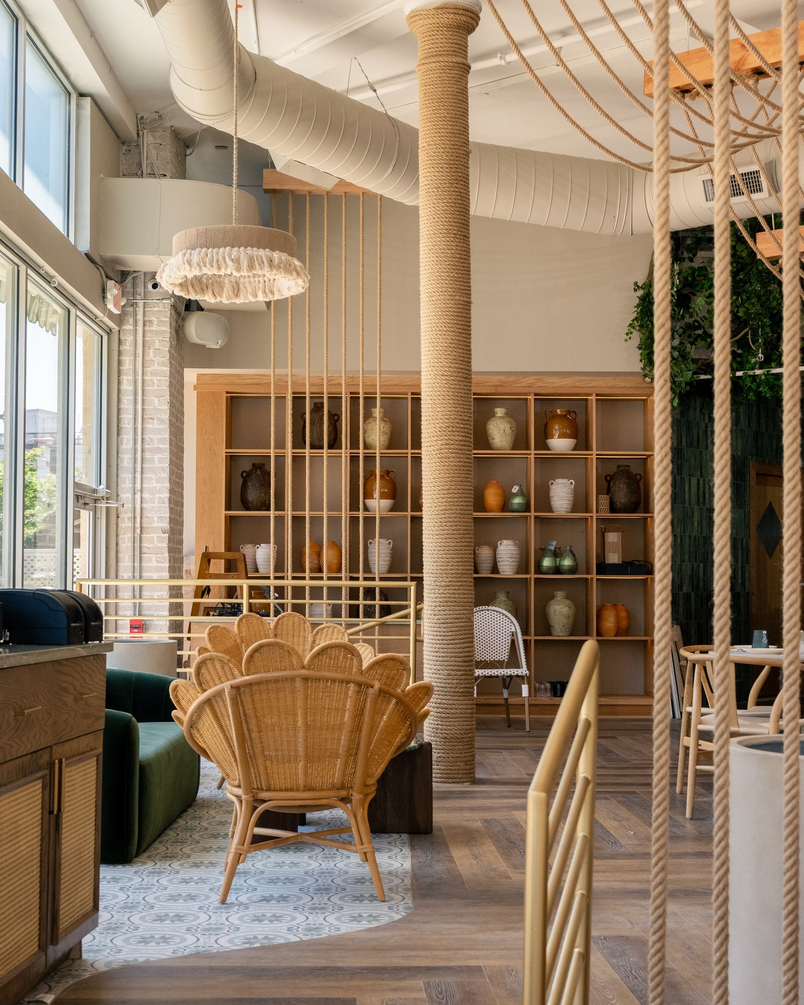 Lounge seating and the vessel wall