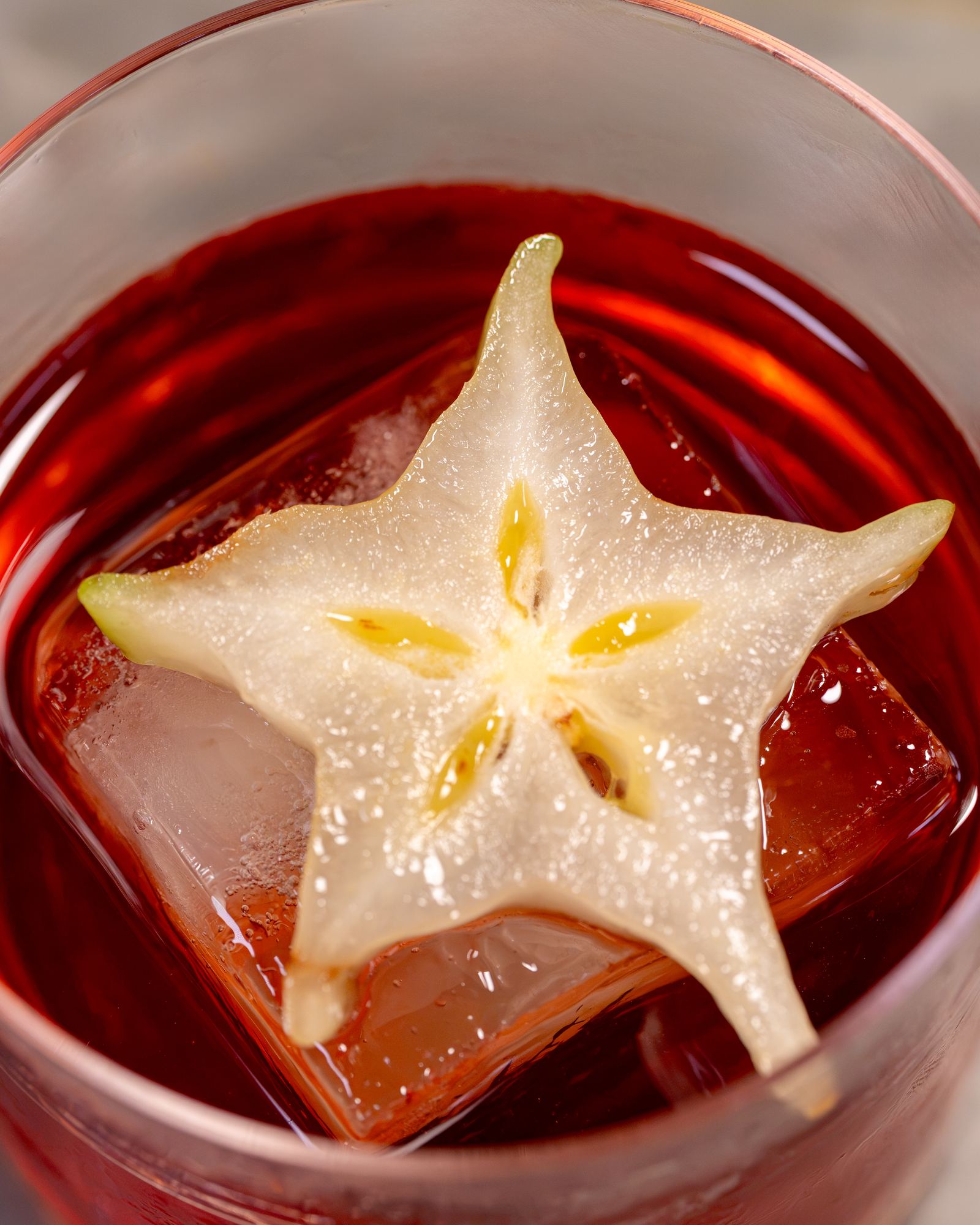 Cocktail with starfruit