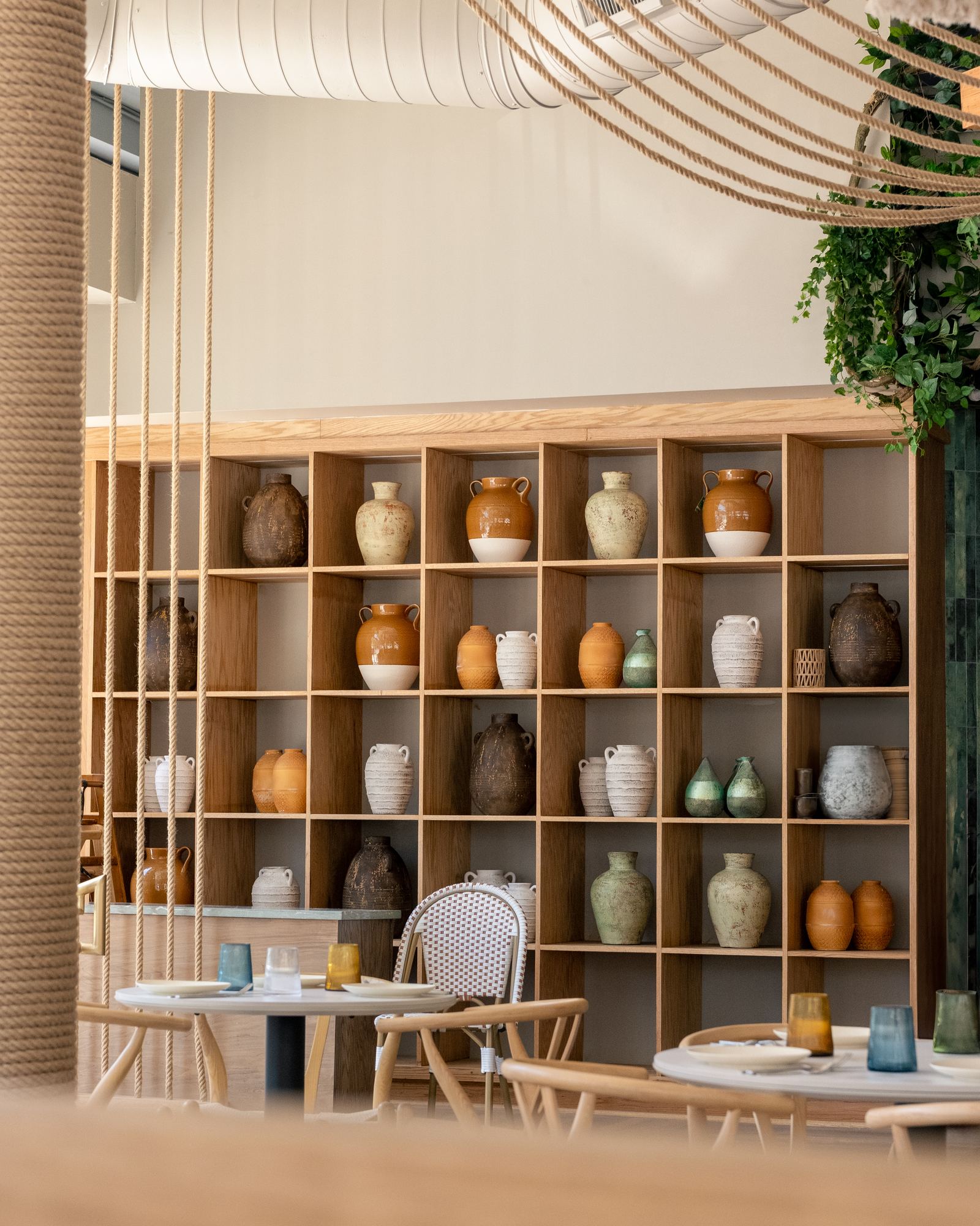 Vessel wall and dining tables